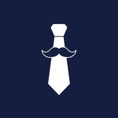 Tie and Moustache Icon: Minimalist Father's Day Design
