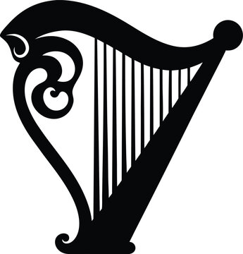 recommend clip art: Irish harp silhouette, Celtic harp vector, Single harp instrument silhouette vector illustration