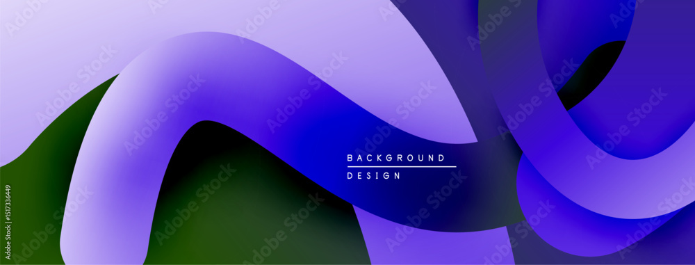 Poster Abstract flowing shapes, gradient colors. Modern design, smooth curves create dynamic visual effect. Background element.
