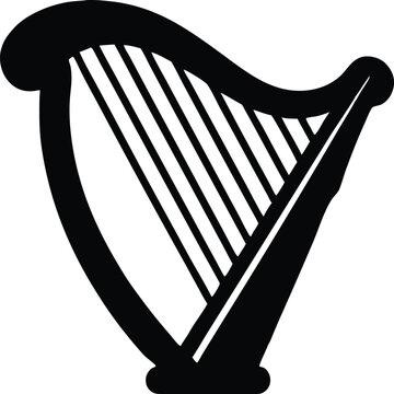 recommend clip art: Irish harp silhouette, Celtic harp vector, Single harp instrument silhouette vector illustration
