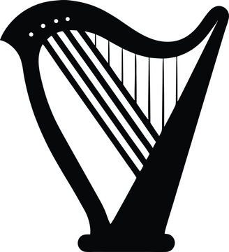 recommend clip art: Irish harp silhouette, Celtic harp vector, Single harp instrument silhouette vector illustration