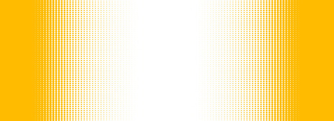 Yellow halftone gradient texture. Vanishing cartoon polka dot background. Dotted edge gradation pattern. Fading comic pop art overlay backdrop. Border frame halfton patern effect wallpaper. Vector