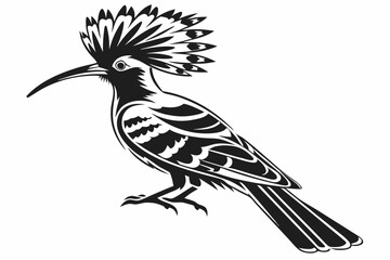 hoopoe sihouette black vector