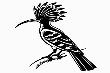 hoopoe sihouette black vector