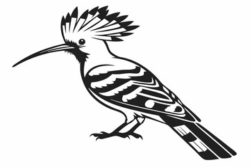hoopoe sihouette black vector