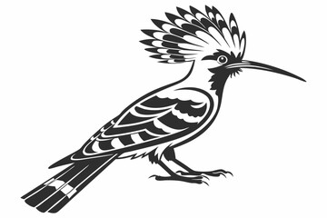 hoopoe sihouette black vector