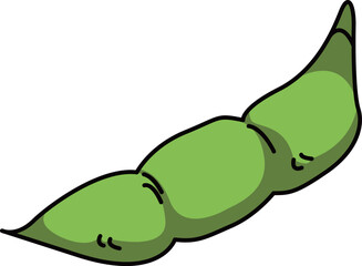 色付きの丸ごと枝豆のイラスト
