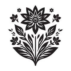 flower silhouette, editable vector image