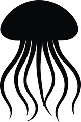 Stylized silhouette illustration. Jellyfish silhouette vector illustration