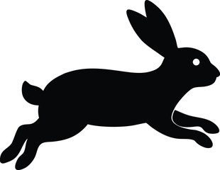 Jumping rabbit silhouette vector illustration. Stylized silhouette illustration of a leaping rabbit