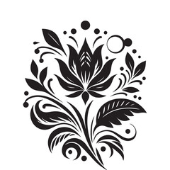 flower silhouette, editable vector image
