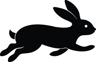 Jumping rabbit silhouette vector illustration. Stylized silhouette illustration of a leaping rabbit