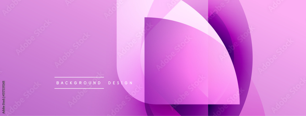 Fototapete Abstract purple background. Overlapping squares create dynamic visual effect. Modern design elements present smooth gradients.