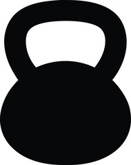 Creative unique black silhouette kettlebell icon. Kettlebell line art silhouette vector illustration