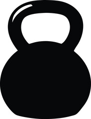 Creative unique black silhouette kettlebell icon. Kettlebell line art silhouette vector illustration