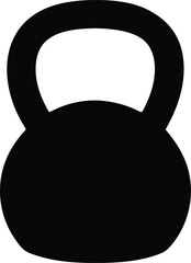 Creative unique black silhouette kettlebell icon. Kettlebell line art silhouette vector illustration