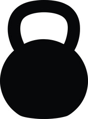 Creative unique black silhouette kettlebell icon. Kettlebell line art silhouette vector illustration