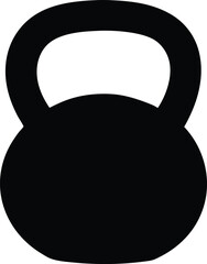 Creative unique black silhouette kettlebell icon. Kettlebell line art silhouette vector illustration