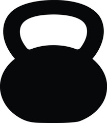 Creative unique black silhouette kettlebell icon. Kettlebell line art silhouette vector illustration