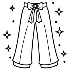 Lavender Sparkly Wide-Leg Pants with Bows