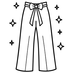 Lavender Sparkly Wide-Leg Pants with Bows