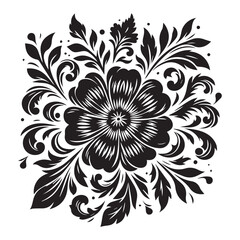 flower silhouette, editable vector image