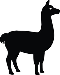 Simple and unobtrusive Llama vector silhouette, vector illustration of a silhouette of a  Llama design