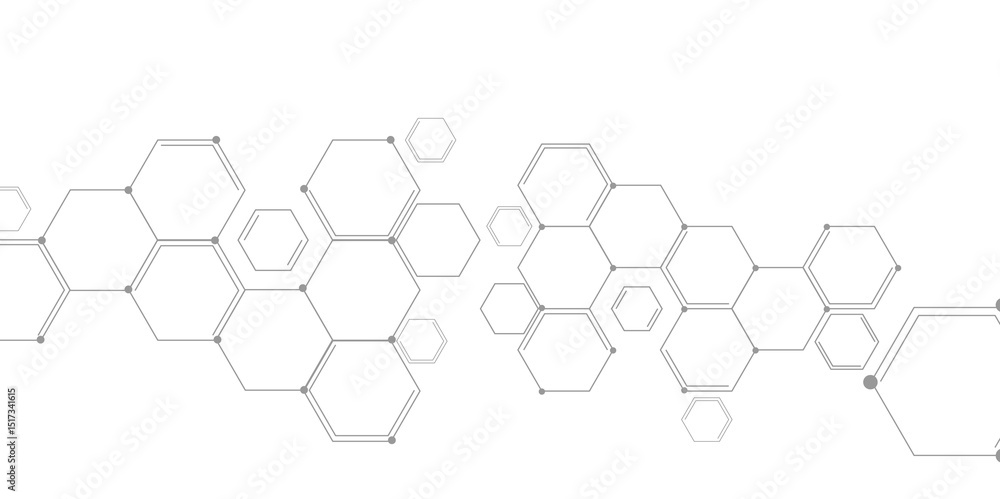 Aufkleber hexagonal molecular structure abstract tech network pattern. medical design. geometric hexagonal hon