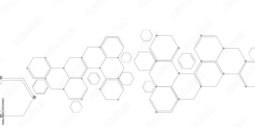 Aufkleber hexagonal molecular structure abstract tech network pattern. medical design. geometric hexagonal hon