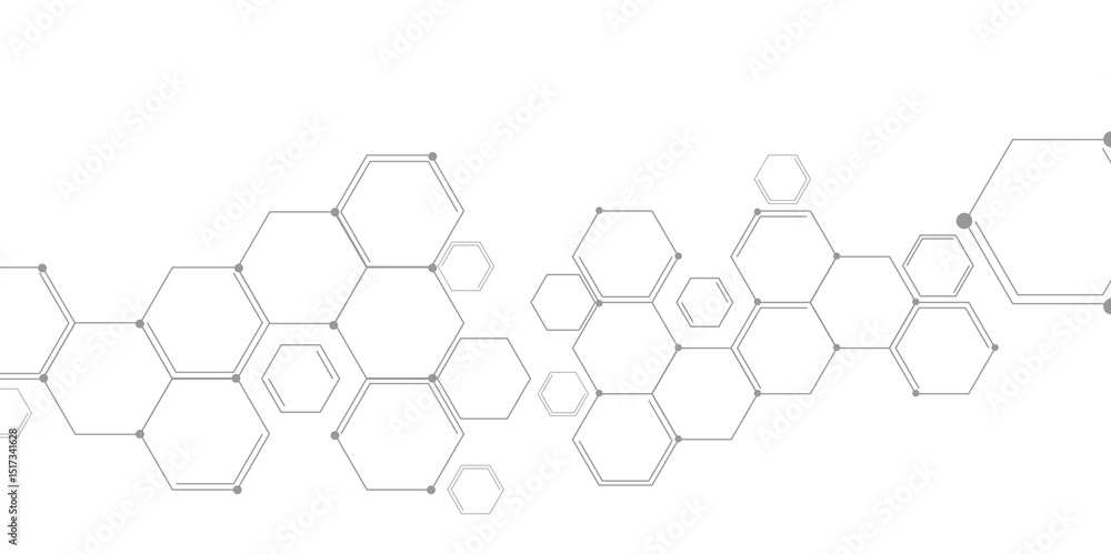 Aufkleber hexagonal molecular structure abstract tech network pattern. medical design. geometric hexagonal hon
