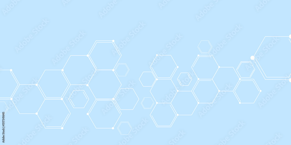 Aufkleber hexagonal molecular structure abstract tech network pattern. medical design. geometric hexagonal hon