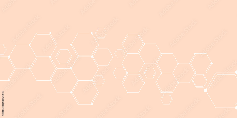 Aufkleber hexagonal molecular structure abstract tech network pattern. medical design. geometric hexagonal hon