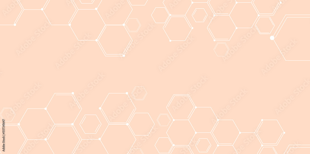 Aufkleber hexagonal molecular structure abstract tech network pattern. medical design. geometric hexagonal hon