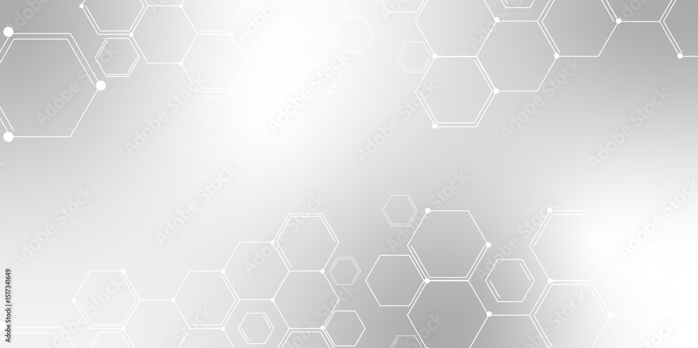 Aufkleber hexagonal molecular structure abstract tech network pattern. medical design. geometric hexagonal hon