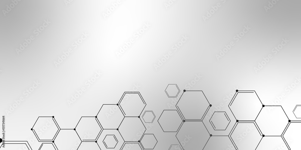 Aufkleber hexagonal molecular structure abstract tech network pattern. medical design. geometric hexagonal hon