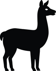 Simple and unobtrusive Llama vector silhouette, vector illustration of a silhouette of a  Llama design