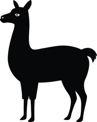Simple and unobtrusive Llama vector silhouette, vector illustration of a silhouette of a  Llama design