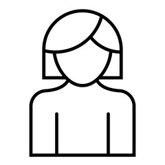 women's hairstyles outline icon