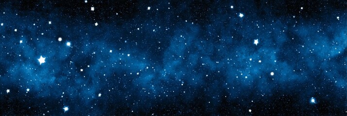 Fototapeta premium Dazzling Starry Night Sky Across Inky Black - A mesmerizing cosmic panorama, symbolizing wonder, infinity, mystery, exploration, and dreams. The evokes a sense of vastness and the unknown