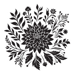 flower silhouette, editable vector image