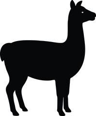Simple and unobtrusive Llama vector silhouette, vector illustration of a silhouette of a  Llama design