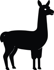 Simple and unobtrusive Llama vector silhouette, vector illustration of a silhouette of a  Llama design