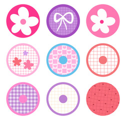 Colorful geometric shape illustration set