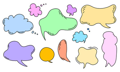Speech bubble shape illustration set