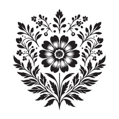 flower silhouette, editable vector image