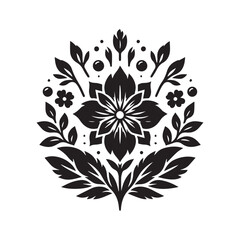 flower silhouette, editable vector image