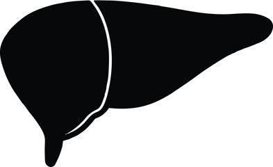 liver silhouette, Liver silhouette vector icon, Minimalist vector silhouette Abstract liver shape organ health care. vector background 