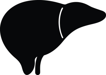 liver silhouette, Liver silhouette vector icon, Minimalist vector silhouette Abstract liver shape organ health care. vector background 