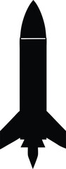 Anti tank missile silhouette vector, Silhouette missile black color only, missile silhouette vector illustration