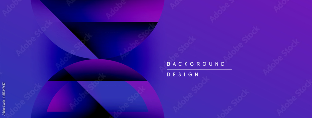 Poster Abstract purple design. Overlapping shapes create dynamic visual effect. Modern background suitable for presentations, websites.